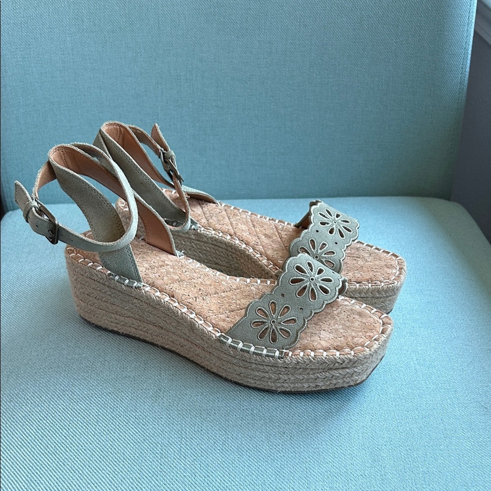 Crown Vintage Floral Espadrilles - Sage and Natural